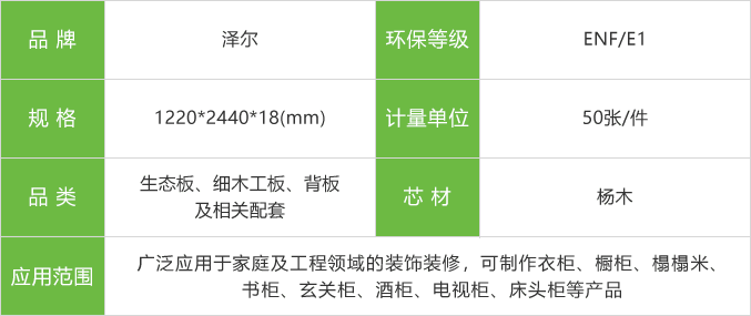 澤爾生態板參數