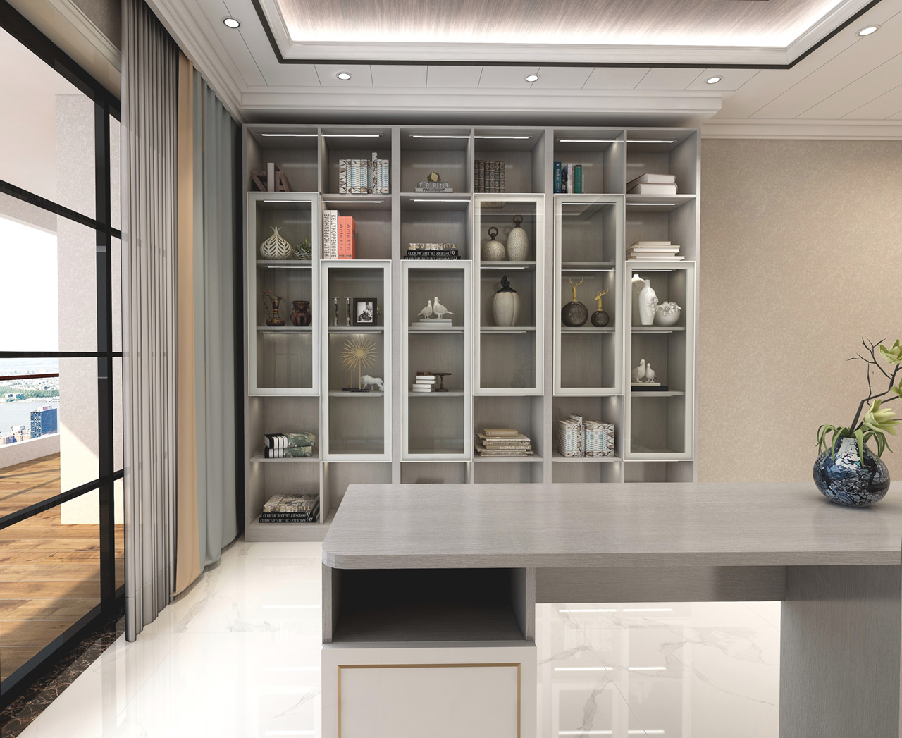 現(xiàn)代輕奢風格書柜